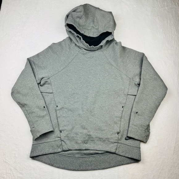 Nike Tops - Nike Tech Women’s Fleece Funnel Hoodie. 
Gray /black. Size M .